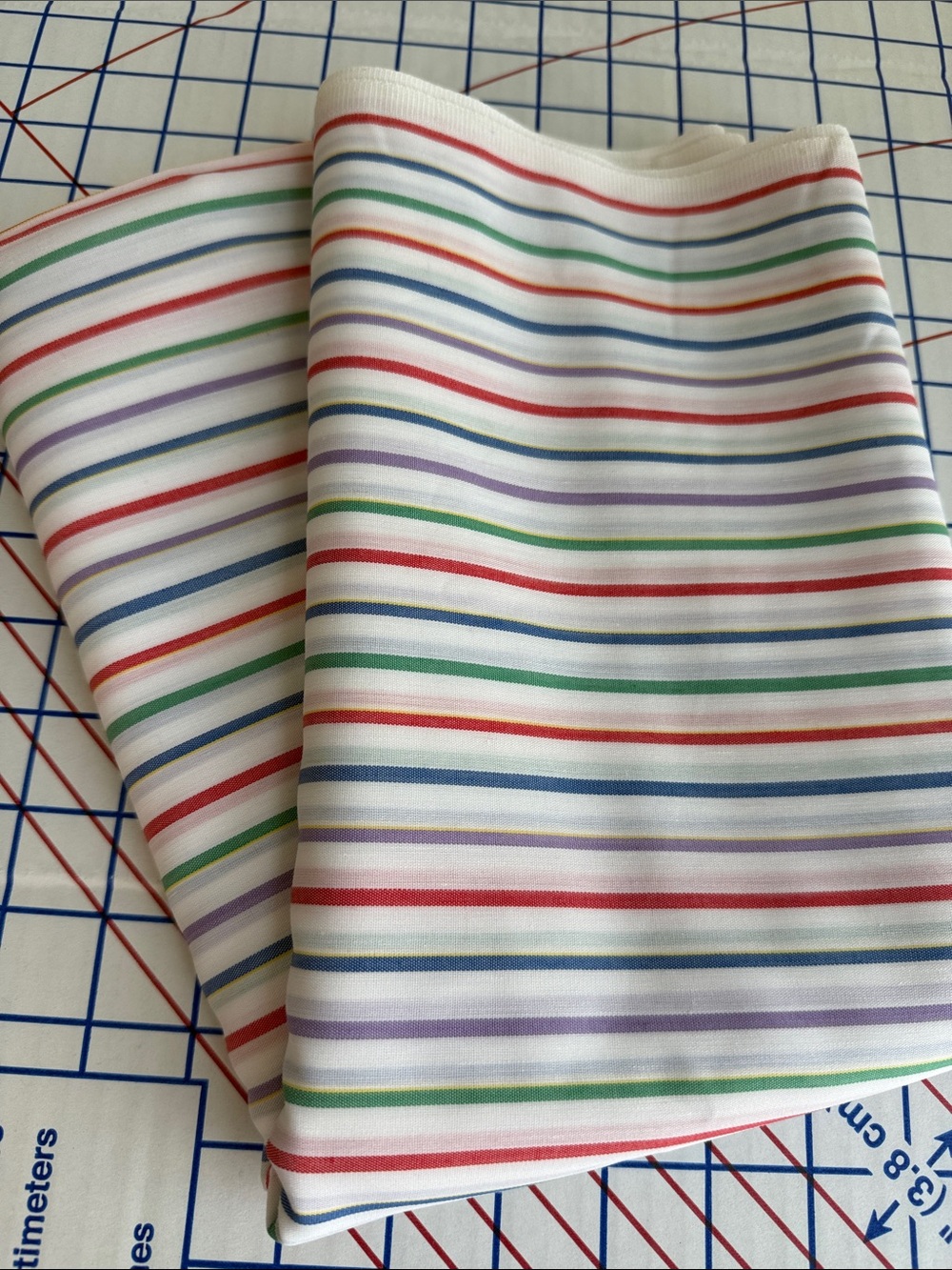 Vintage 1970s Multicolor Stripe Fabric 2 3/4 Yards x 44” Shirting Dress